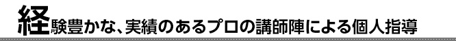 経験豊かな、実績のあるプロの講師陣による個人指導